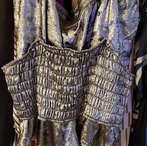 Plus Size Black and Metalic 2pc set